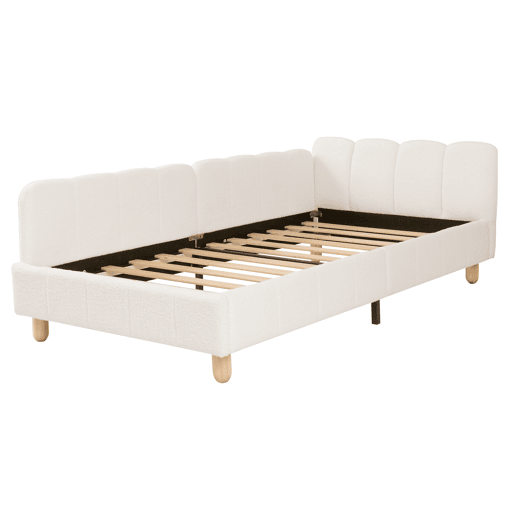 Sofá-cama individual fixa 90x200 cm de veludo,bege