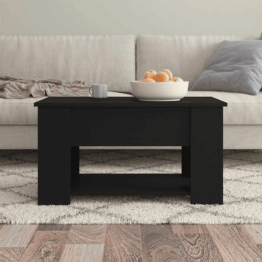 Mesa de Centro, Mesa baixa, 79x49x41 cm madeira processada preto