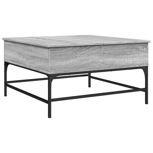 Mesa de Centro, Mesa baixa, 80x80x45cm deriv. madeirametal cinzento sonoma