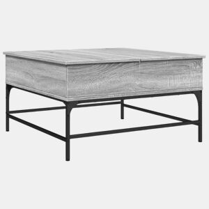 Mesa de Centro, Mesa baixa, 80x80x45cm deriv. madeirametal cinzento sonoma
