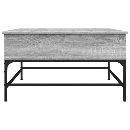 Mesa de Centro, Mesa baixa, 80x80x45cm deriv. madeirametal cinzento sonoma
