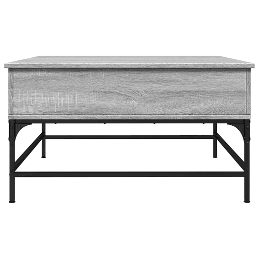 Mesa de Centro, Mesa baixa, 80x80x45cm deriv. madeirametal cinzento sonoma