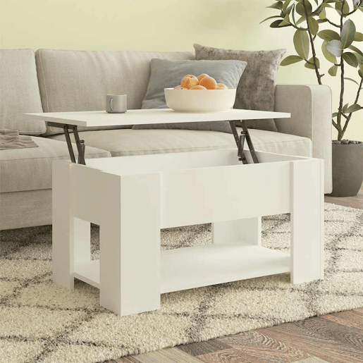 Mesa de Centro, Mesa baixa, 79x49x41 cm madeira processada branco