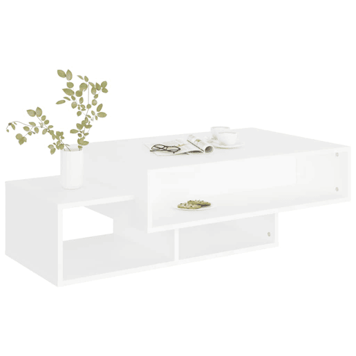 Mesa de Centro, Mesa baixa, 105x55x32 cm derivados de madeira branco
