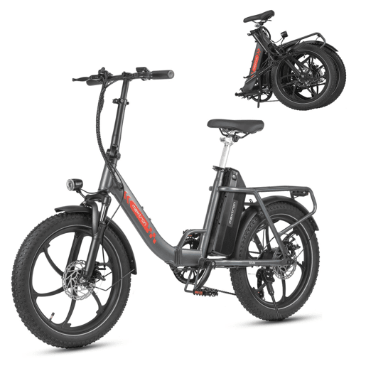 Bicicleta Elétrica MAXTURN MULE - Motor 250W Bateria 48V20AH 20 Travão A Disco Mecânico - Cinza