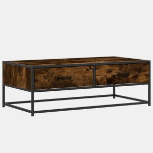 Mesa de Centro, Mesa baixa, 100x50x35cm deriv. madeirametal carvalho fumado