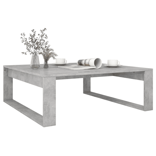 Mesa de Centro, Mesa baixa, 100x100x35 cm derivados madeira cinzento cimento