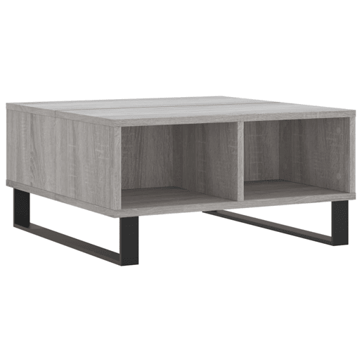 Mesa de Centro, Mesa baixa, 60x60x30 cm derivados de madeira cinzento sonoma