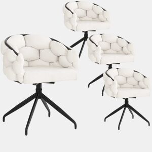 Conjunto de 4 cadeiras giratórias em veludo - Estilo moderno - Bege