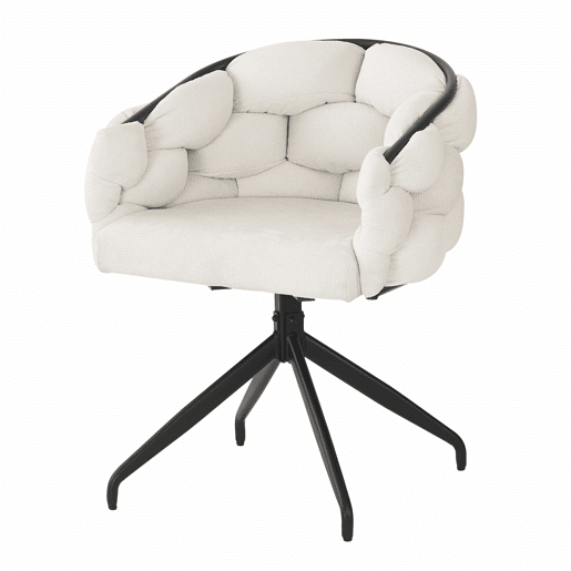 Conjunto de 4 cadeiras giratórias em veludo - Estilo moderno - Bege