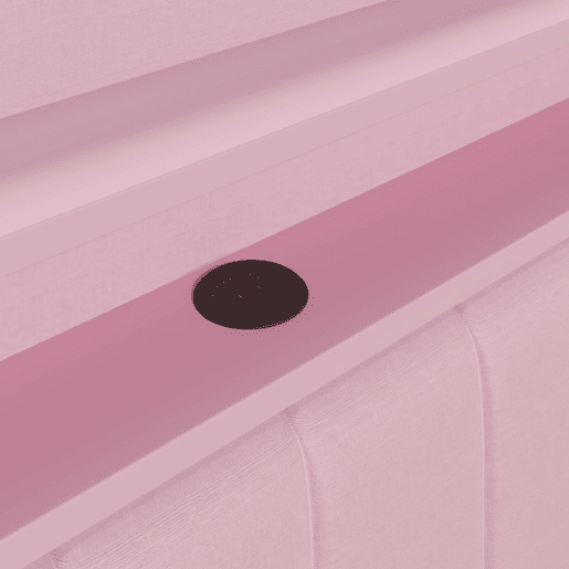 Cama individual 140x200 - estofada com porta USB e LED, com secretária e 2 gavetas - rosa