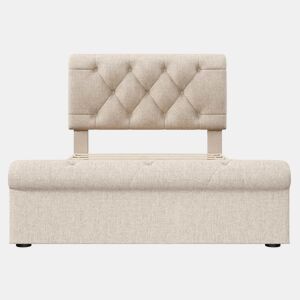 Cama individual 90x200 cm - Com 2 gavetas e cabeceira ajustável - Chesterfield - Natural
