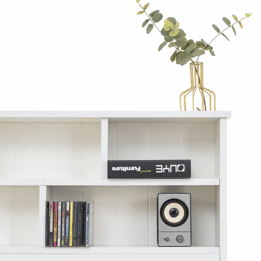 Cama individual 90x200 cm - Cama de madeira maciça com gavetas e estrado, estante, para jovens e adultos - Branco
