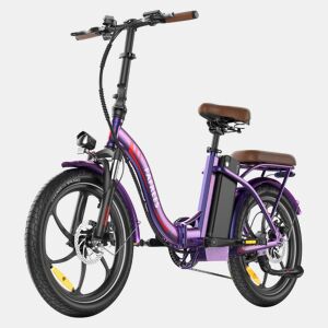 Bicicleta Elétrica FAFREES F20+ Pro - Motor 250W Bateria 36V25Ah Pneus De 20u201D Travões A Disco Mecânicos - Roxo Rosa