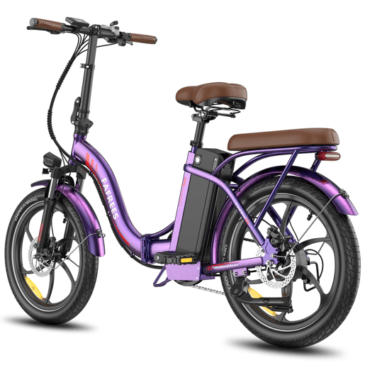 Bicicleta Elétrica FAFREES F20+ Pro - Motor 250W Bateria 36V25Ah Pneus De 20u201D Travões A Disco Mecânicos - Roxo Rosa