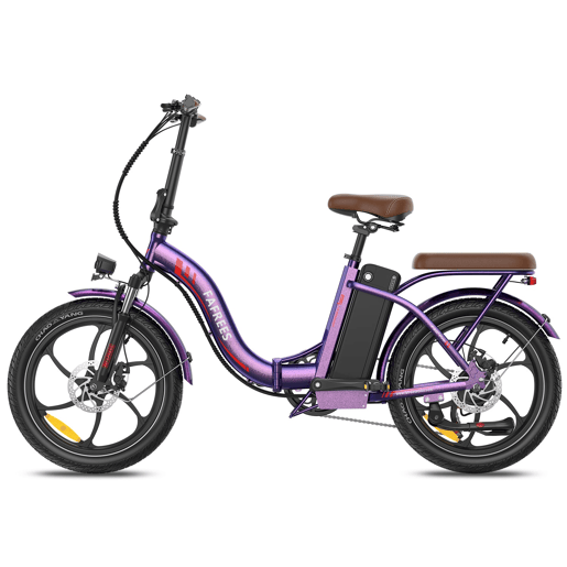 Bicicleta Elétrica FAFREES F20+ Pro - Motor 250W Bateria 36V25Ah Pneus De 20u201D Travões A Disco Mecânicos - Roxo Rosa