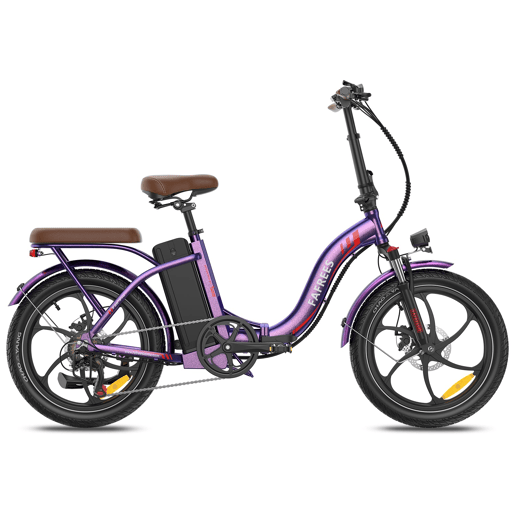 Bicicleta Elétrica FAFREES F20+ Pro - Motor 250W Bateria 36V25Ah Pneus De 20u201D Travões A Disco Mecânicos - Roxo Rosa