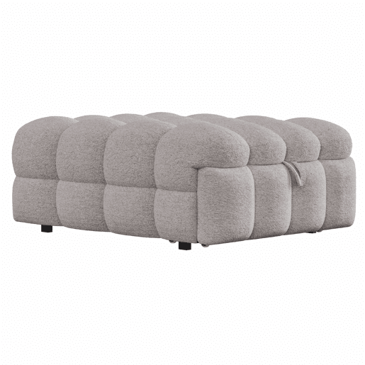 Sofá-cama 90x200 cm - 2 em 1, Puff, Sofá extensível, Cama individual, Cama tipo Puffy, Tecido Teddy - Cinza