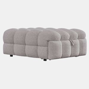 Sofá-cama 90x200 cm - 2 em 1, Puff, Sofá extensível, Cama individual, Cama tipo Puffy, Tecido Teddy - Cinza