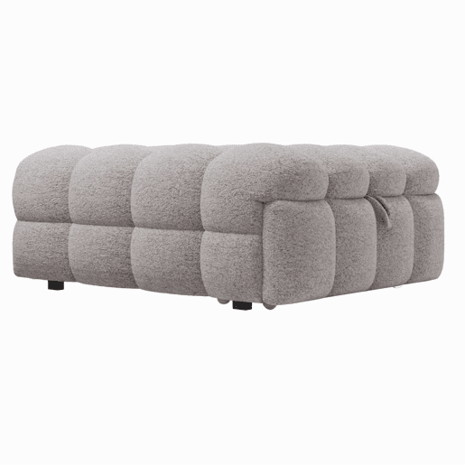 Sofá-cama 90x200 cm - 2 em 1, Puff, Sofá extensível, Cama individual, Cama tipo Puffy, Tecido Teddy - Cinza
