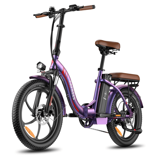 Bicicleta Elétrica FAFREES F20 Pro - Motor 250W Bateria 36V20Ah Pneus De 20u201D Travões A Disco Mecânicos - Roxo Rosa