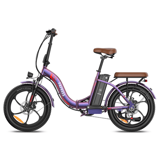 Bicicleta Elétrica FAFREES F20 Pro - Motor 250W Bateria 36V20Ah Pneus De 20u201D Travões A Disco Mecânicos - Roxo Rosa
