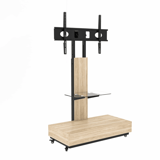 Móvel para televisão com gavetas 80 x 40 cm - suporte móvel ajustável para televisões de 32 a 75 polegadas - madeira natural