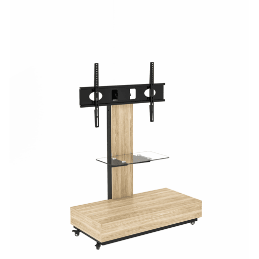 Móvel para televisão com gavetas 80 x 40 cm - suporte móvel ajustável para televisões de 32 a 75 polegadas - madeira natural
