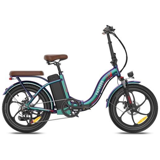 Bicicleta Elétrica FAFREES F20+ Pro - Motor 250W Bateria 36V25Ah Pneus De 20u201D Travões A Disco Mecânicos - Aurora Verde
