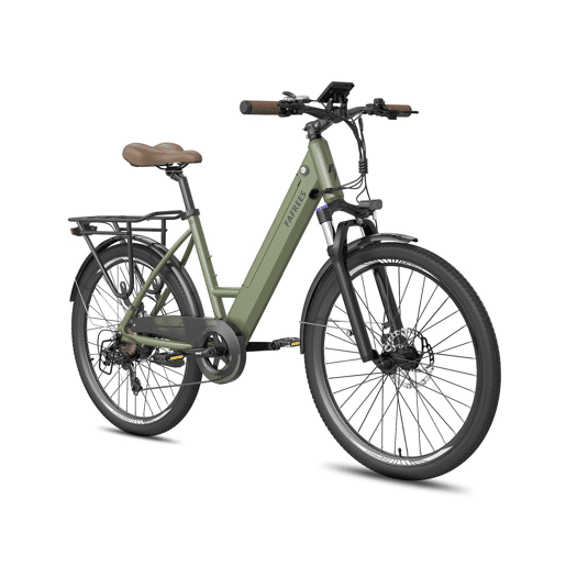 FAFREES F26 PRO E-bike - Motor 250W Bateria 36V15Ah 26x1.75 Polegadas Pneus Travões de Disco Mecânicos - Verde