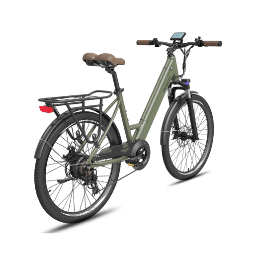 FAFREES F26 PRO E-bike - Motor 250W Bateria 36V15Ah 26x1.75 Polegadas Pneus Travões de Disco Mecânicos - Verde