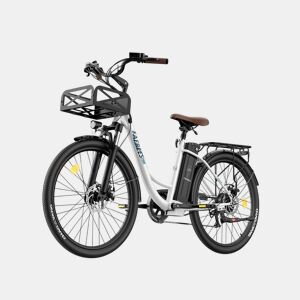 Bicicleta Elétrica FAFREES F26 Lasting - Motor 250W Bateria 36V25Ah 26x1.95 Polegadas Pneus Travões de Disco Mecânicos - Branca