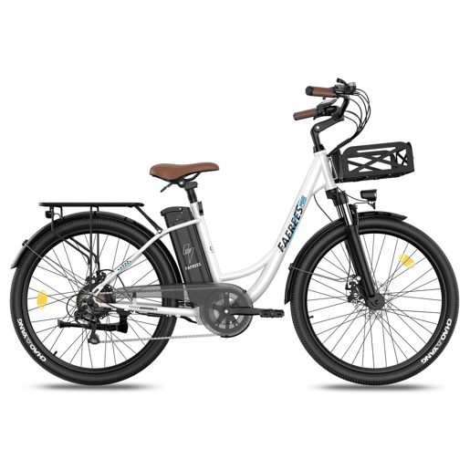 Bicicleta Elétrica FAFREES F26 Lasting - Motor 250W Bateria 36V25Ah 26x1.95 Polegadas Pneus Travões de Disco Mecânicos - Branca