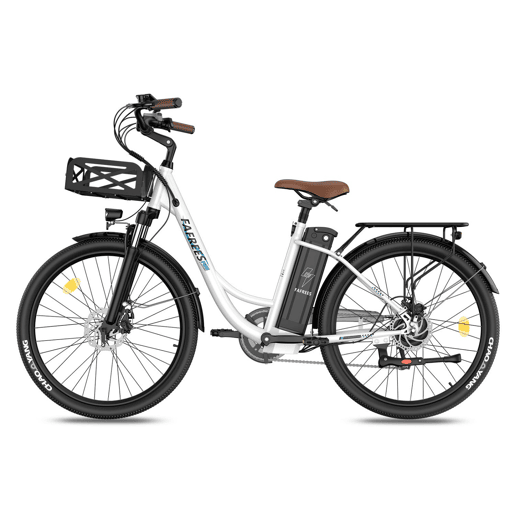 Bicicleta Elétrica FAFREES F26 Lasting - Motor 250W Bateria 36V25Ah 26x1.95 Polegadas Pneus Travões de Disco Mecânicos - Branca