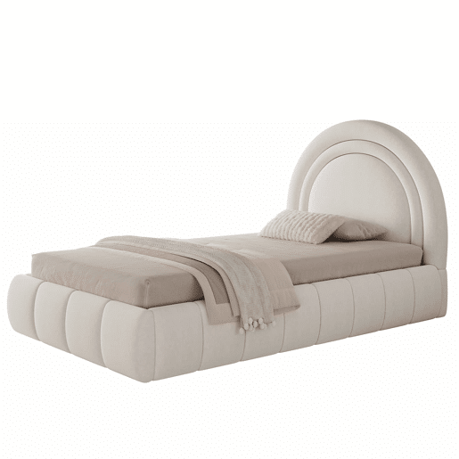 Cama infantil estofada 90x200 cm - cama com baú com abertura hidráulica, base de lâminas, cabeceira acolchoada e amplo espaço de arrumação, veludo - bege