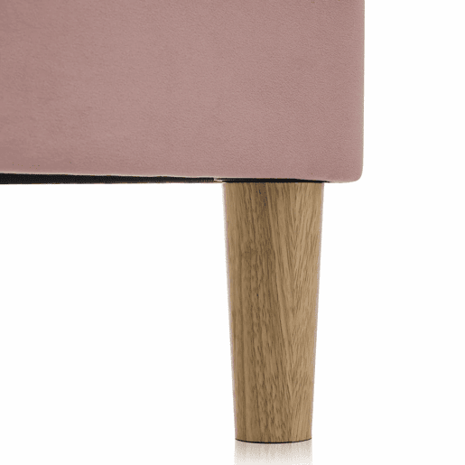 Cama estofada em veludo 90x200cm - com LED e estrado - Rosa