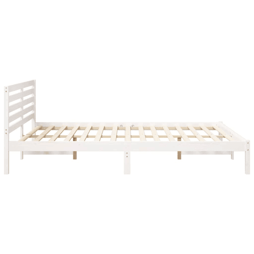 Estrutura da Cama de casal simple com cabeceira Branco 160 x 210 cm