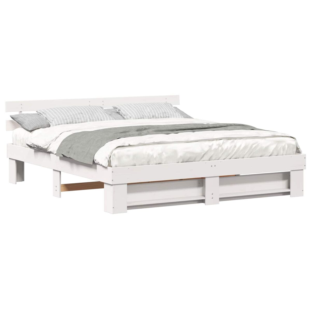 Estructura de cama doble matrimonial - 180 x 200 cm madera de pino macizo