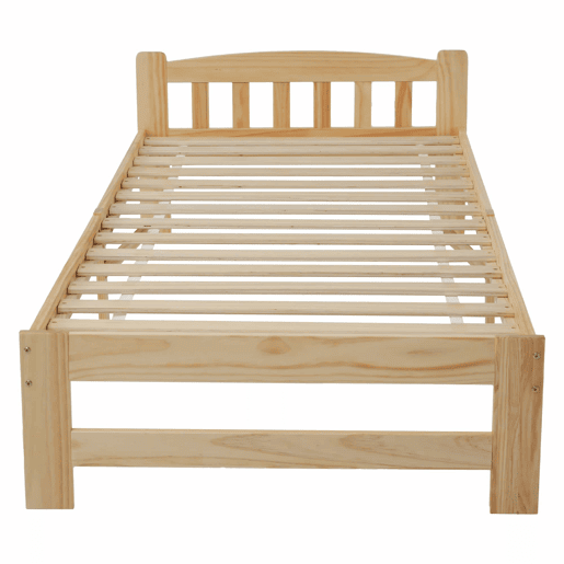 Cama individual com estrutura em madeira 90x200cm - Natural Cama individual com estrutura em madeira 90x200cm - Natural