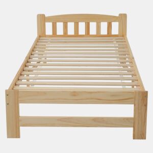 Cama individual com estrutura em madeira 90x200cm - Natural
