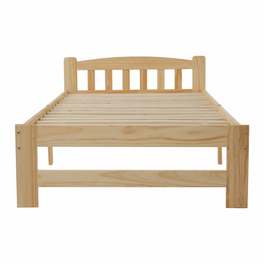 Cama individual com estrutura em madeira 90x200cm - Natural Cama individual com estrutura em madeira 90x200cm - Natural