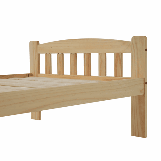 Cama individual com estrutura em madeira 90x200cm - Natural Cama individual com estrutura em madeira 90x200cm - Natural