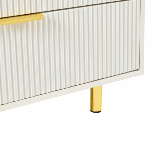 Aparador com 3 gavetas 72x80x40 cm - design moderno, móvel de arrumação - branco e dourado