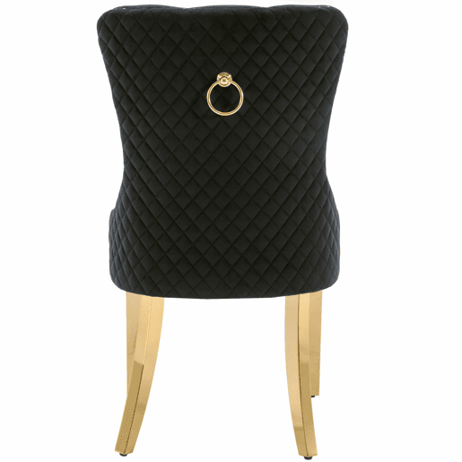Conjunto de 4 cadeiras de veludo com pernas de metal - Preto