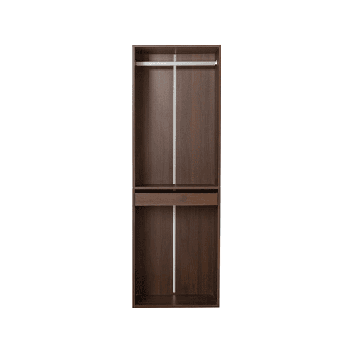 Roupeiro Opéra com espaço para pendurar - 60 x 45 x 180 cm - Castanho