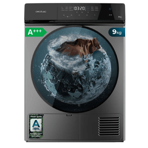 Secadora Cecotec Bolero DressCode Dry 9400 Inverter Steel de 9 kg com bomba de calor, classe A+++ equivalente Secadora Cecotec Bolero DressCode Dry 9400 Inverter Steel de 9 kg com bomba de calor, classe A+++ equivalente