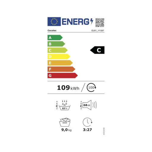 Secadora Cecotec Bolero DressCode Dry 9400 Inverter Steel de 9 kg com bomba de calor, classe A+++ equivalente Secadora Cecotec Bolero DressCode Dry 9400 Inverter Steel de 9 kg com bomba de calor, classe A+++ equivalente