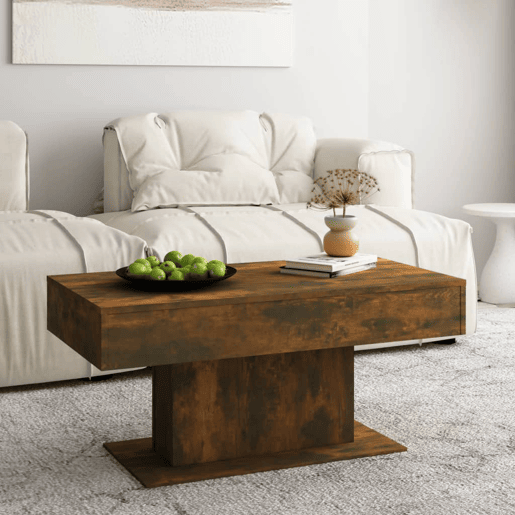 Mesa de Centro, Mesa baixa, 96x50x45 cm derivados de madeira carvalho fumado