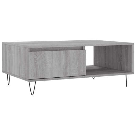 Mesa de Centro, Mesa baixa, 90x60x35 cm derivados de madeira cinzento sonoma