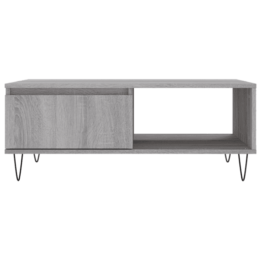 Mesa de Centro, Mesa baixa, 90x60x35 cm derivados de madeira cinzento sonoma